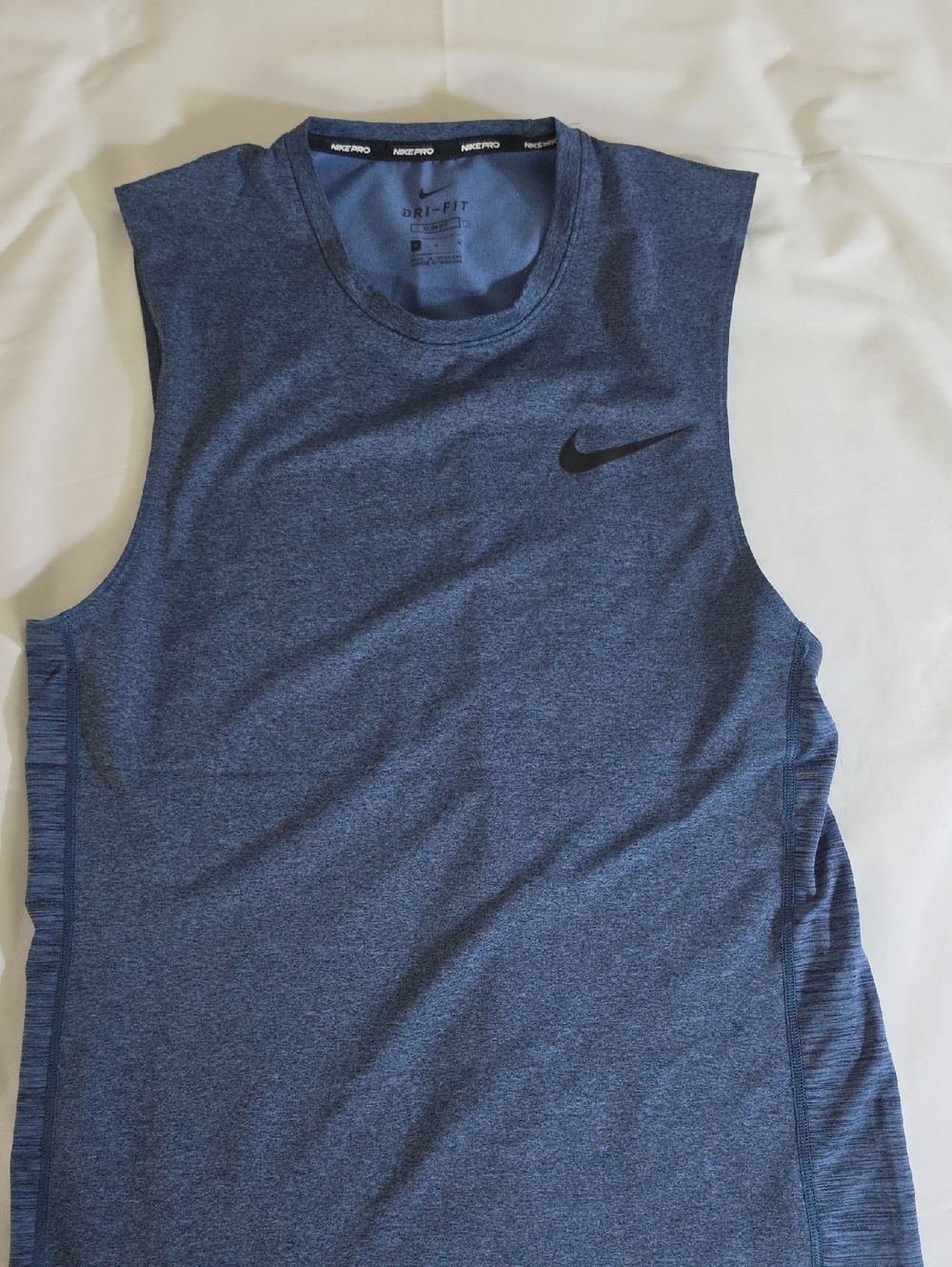 Nike Men’s Dri-FIT Sleeveless Tank Top - Heather Navy with Black Swoosh